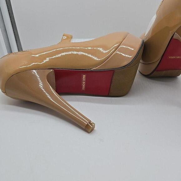 Monicoco Nude Mary Jane Closed Round‎ Toe 5 Stiletto Heels - Picture 7 of 15